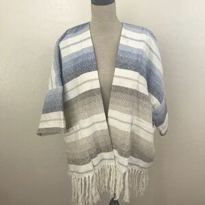 NWT Gap Blue Stripe Wrap Kimono Size M/L